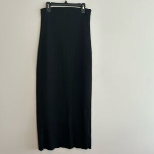 New Zara black striped long skirt pencil with the back slit size S